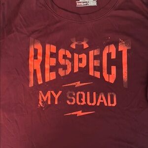 Under Armour Athletic Maroon and Orange Short Sleeve Tee